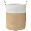 vidaXL Storage Basket Beige and White Ø38x46 cm Cotton