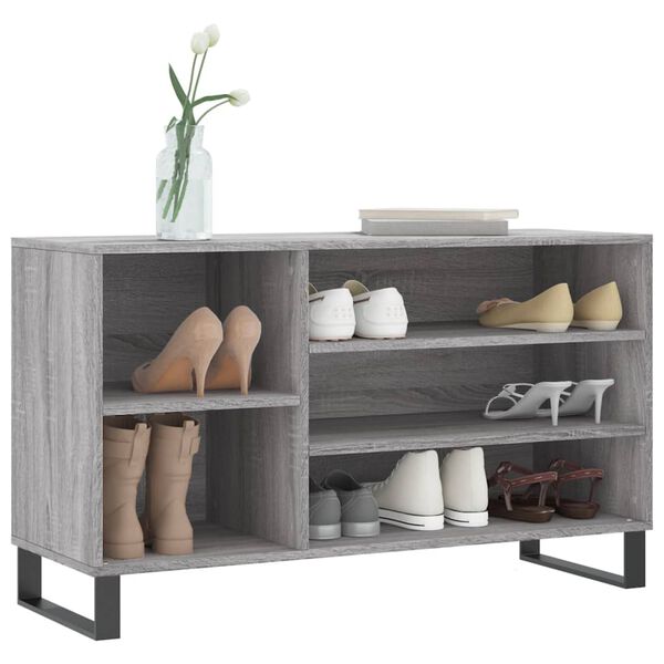 vidaXL Shoe Cabinet Grey Sonoma 102x36x60 cm Engineered Wood