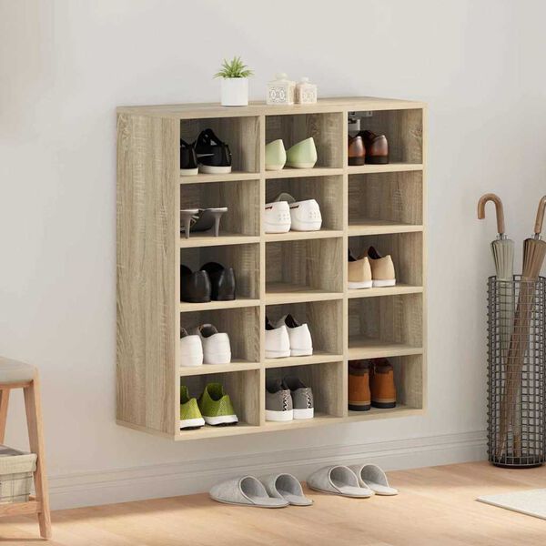 vidaXL Shoe Cabinet Sonoma Oak 77.5 x 30 x 83.5 cm Engineered Wood
