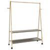 vidaXL Clothes Rack with Shelves and Wheels 132x45.5x155.5 cm Bamboo