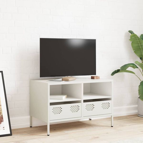 vidaXL TV Cabinet White 68x39x43.5 cm Cold-rolled Steel