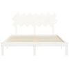 vidaXL Bed Frame without Mattress White King Size Solid Wood Pine