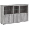 vidaXL Sideboard with LED Lights Grey Sonoma 162x37x100 cm