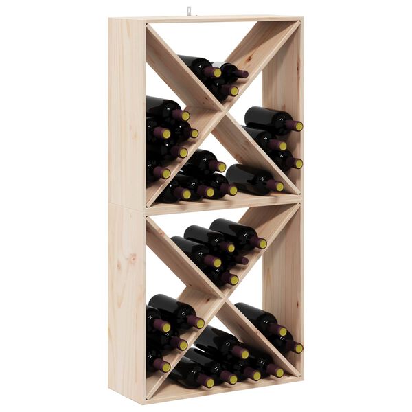 vidaXL Wine Rack 2 pcs Natural 62 x 25 x 62 cm Solid Pine Wood