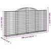 vidaXL Arched Gabion Baskets 25 pcs 300x30x140/160 cm Galvanised Iron