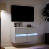 vidaXL TV Wall Cabinets with LED Lights 2 pcs White 41x31x45 cm