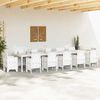 vidaXL Garden Dining Table White 400 x 100 x 73 cm Poly Rattan