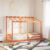 vidaXL Kids' Bed with Roof Wax Brown 75x190 cm Solid Wood Pine