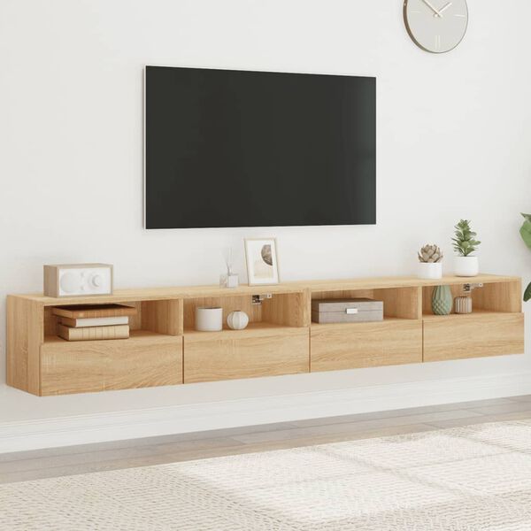 vidaXL TV Wall Cabinets 2 pcs Sonoma Oak 100x30x30 cm Engineered Wood