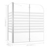 vidaXL Bath Enclosure 120x68x130 cm Tempered Glass Stripe