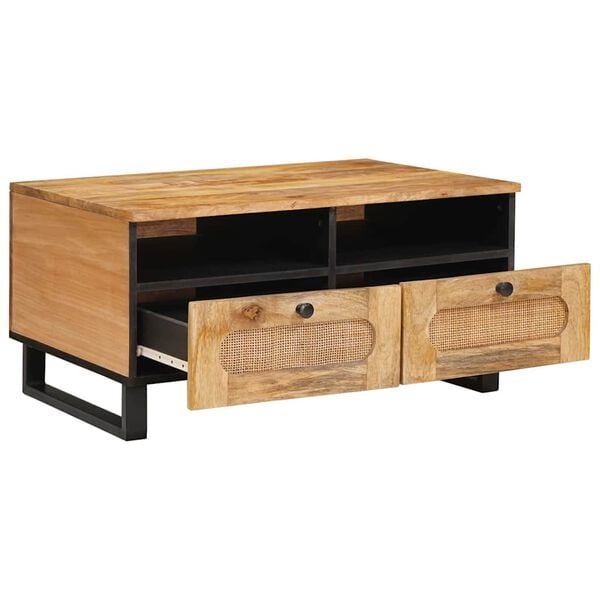 vidaXL Coffee Table Artisan Oak 80 x 54 x 40 cm Solid Mango Wood