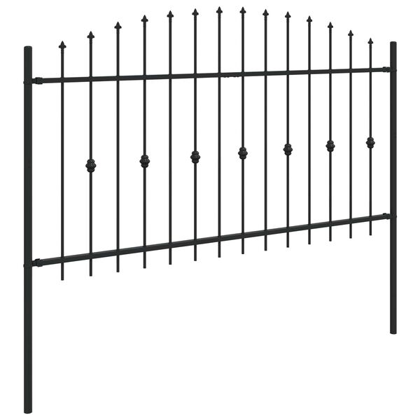 vidaXL Spike Fence Black 200 x 150 cm Powder-Coated Steel