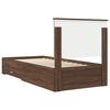 vidaXL Bed Frame Brown Oak and Silver 75 x 190 cm Engineered Wood