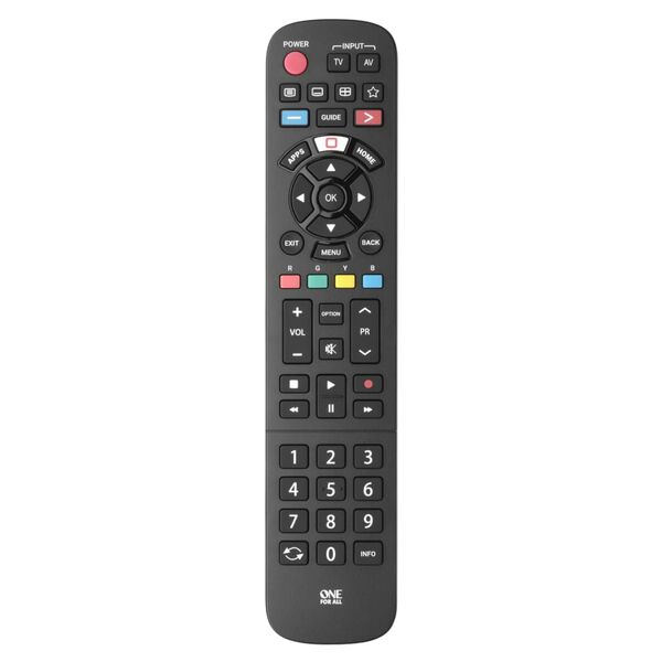 One For All TV Replacement Remote Control Panasonic Black