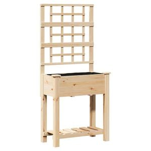 vidaXL Garden Planter Beige 71 x 38 x 152 cm Solid Fir Wood