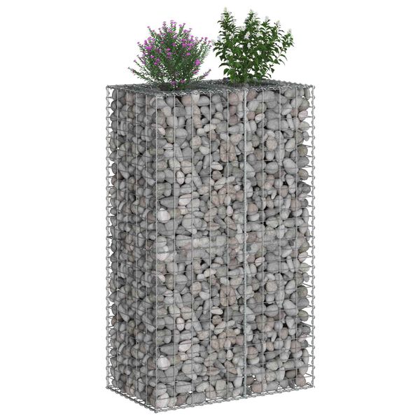 vidaXL Gabion Raised Bed Silver 90 x 50 x 150 cm Galvanised Steel