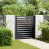 vidaXL Garden Gate Lockable Black 100x100 cm Aluminium