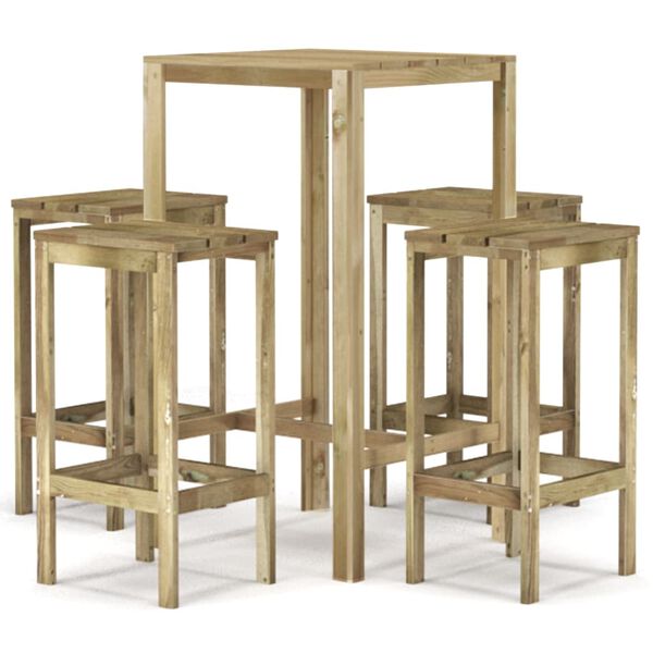 vidaXL 5 Piece Garden Bar Set Impregnated Pinewood
