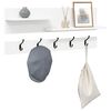 vidaXL Wall-Mounted Coat Rack White 90 x 15 x 36 cm Engineered wood