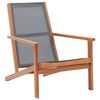 vidaXL Garden Lounge Chair Grey Solid Eucalyptus Wood and Textilene
