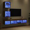 vidaXL TV Wall Units with LED 5 pcs Artisan Oak Engineered Wood