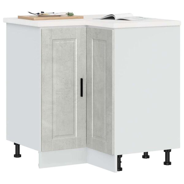 vidaXL Kitchen Corner Base Cabinet&nbsp;Porto Concrete Grey Engineered Wood