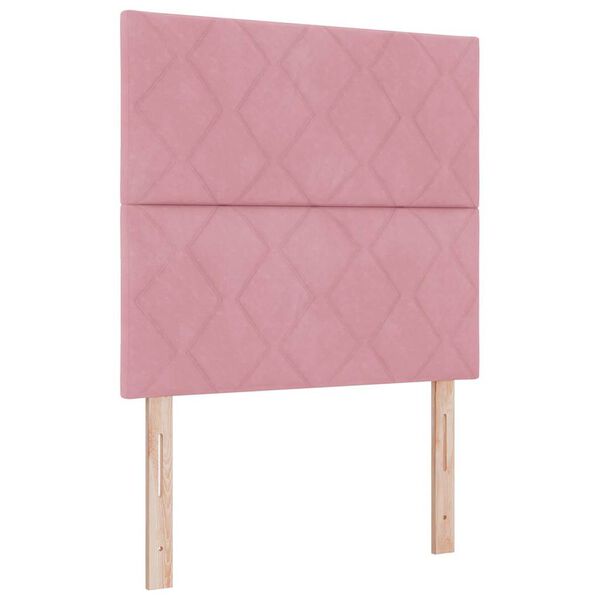 vidaXL LED Headboard with Headboard Pink 100 cm Faux Leather