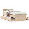 vidaXL Bed Frame without Mattress with Headboard 75x190 cm Small Single Solid Wood Pine