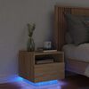 vidaXL Bedside Cabinet with LED Lights Sonoma Oak 40x39x37 cm