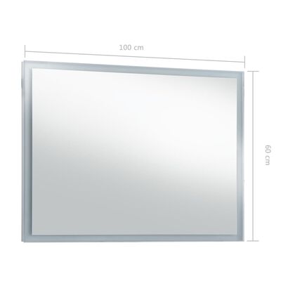 vidaXL Bathroom LED Wall Mirror 100x60 cm