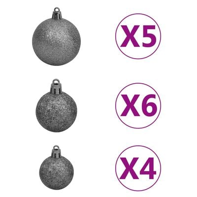 vidaXL Artificial Pre-lit Christmas Tree with Ball Set 180cm 620 Branches