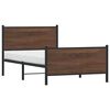 vidaXL Metal Bed Frame without Mattress Brown Oak 100x200 cm