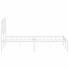 vidaXL Metal Bed Frame without Mattress with Headboard White 120x190cm