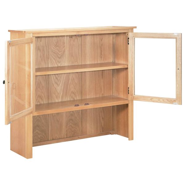 vidaXL Desk Hutch 110x33.5x105 cm Solid Oak Wood