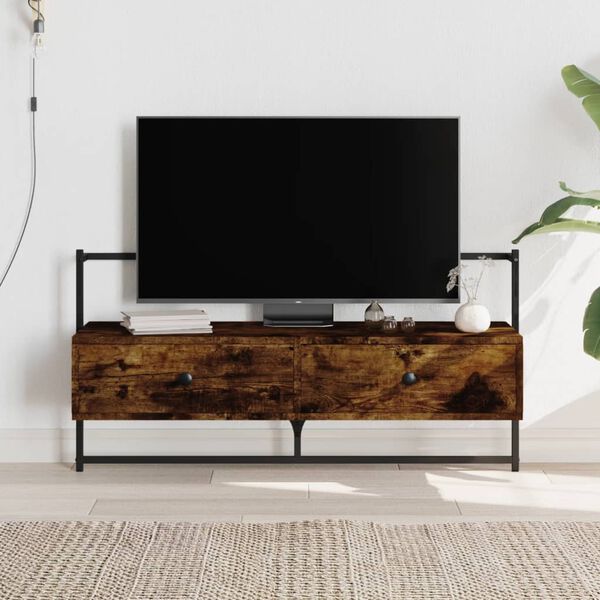 vidaXL TV Cabinet Wall-mounted Smoked Oak 100.5x30x51 cm Engineered Wood