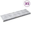 vidaXL Stair Tread Rectangular 5 pcs Silver 60 x 18 cm Aluminium