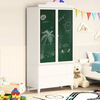 vidaXL Chalkboard Wardrobe with Drawer ROROS White 90 x 45 x 180 cm