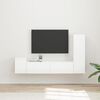 vidaXL TV Cabinet Set 4 pcs High Gloss White Engineered Wood