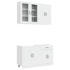 vidaXL Kitchen Unit LUCCA 4 pcs High Gloss White Engineered Wood