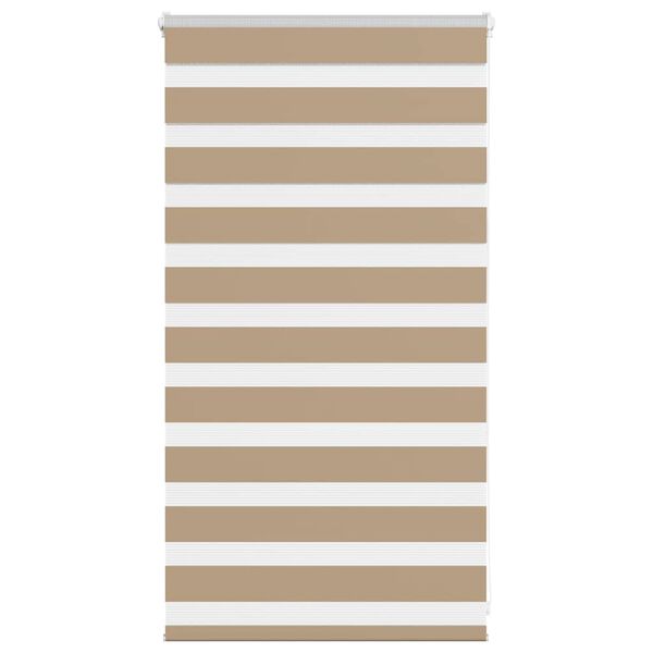 vidaXL Zebra Blind Sand Brown 85x100 cm Fabric Width 80.9 cm Polyester