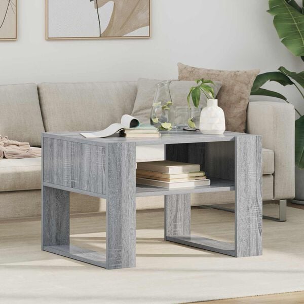 vidaXL Coffee Table Grey Sonoma 66 x 53 x 45 cm Engineered Wood