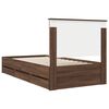 vidaXL Bed Frame with Drawer Brown Oak 100 x 200 cm Engineer Wood