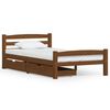 vidaXL Bed Frame without Mattress Honey Brown Solid Wood 100x200 cm (322076+321987)