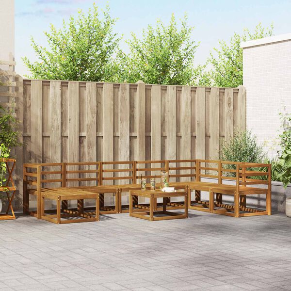vidaXL Outdoor Sofa Set 9 pcs Natural Solid Acacia Wood
