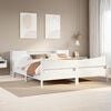 vidaXL Bed Frame without Mattress White 180x200 cm Super King Solid Wood Pine