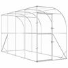 vidaXL Against Wall Chicken Coop Silver 400 x 100 x 215 cm