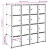 vidaXL Storage Cube Organiser with 16 Cubes and Hanging Rods PP