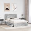 vidaXL Storage Bed Concrete Grey 150 x 200 cm Engineered Wood
