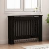 vidaXL Radiator Cover Black Oak 112 x 19 x 81.5 cm Engineered Wood