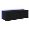 vidaXL TV Wall Cabinet 2 pcs Black Oak Engineered Wood